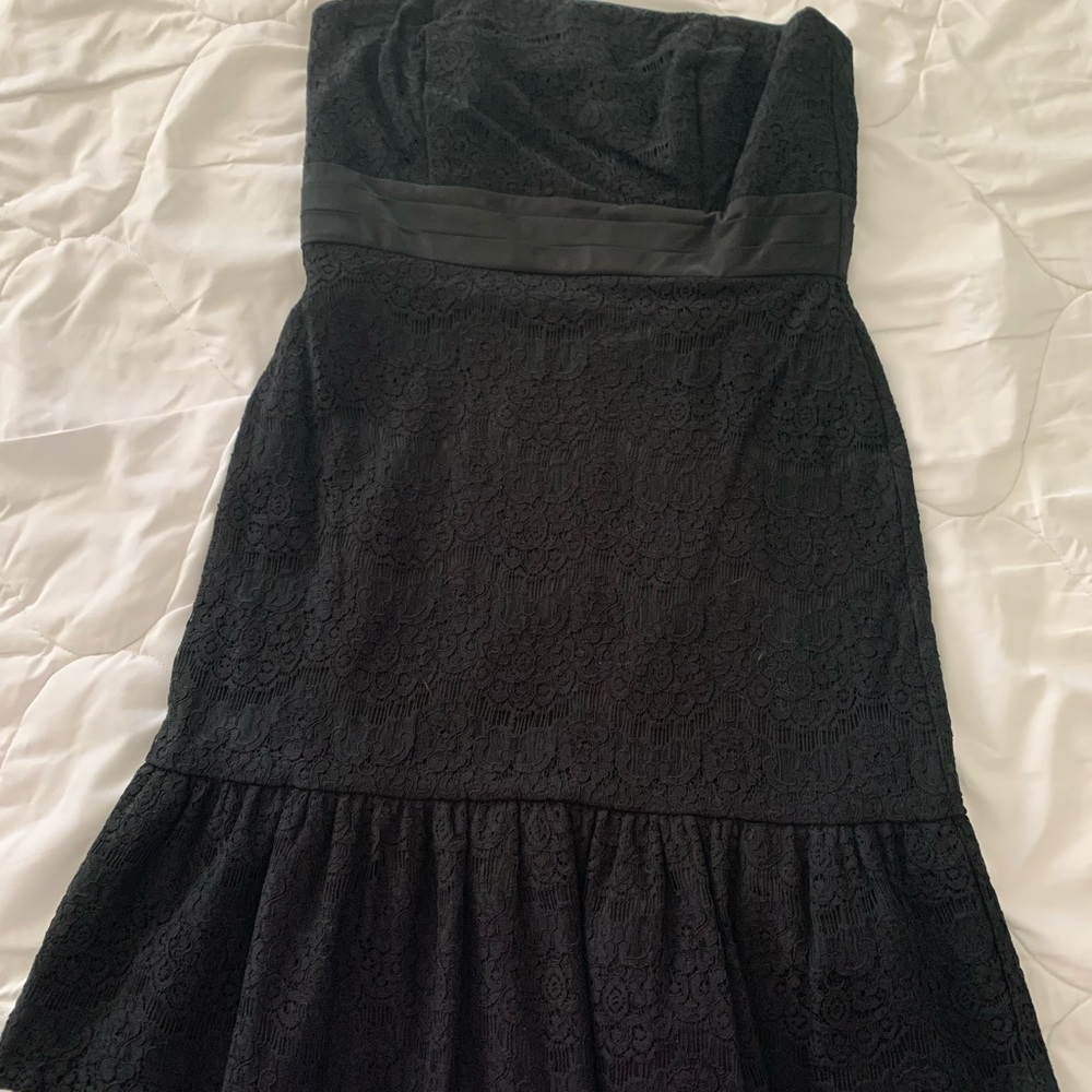 White House Black Market Strapless Black Dress